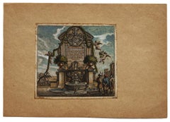 Antique Fountain - Etching - 16th Century