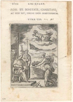 Four Engravings from 'Emblemi di Achille Bocchi" - Original Etching -1555