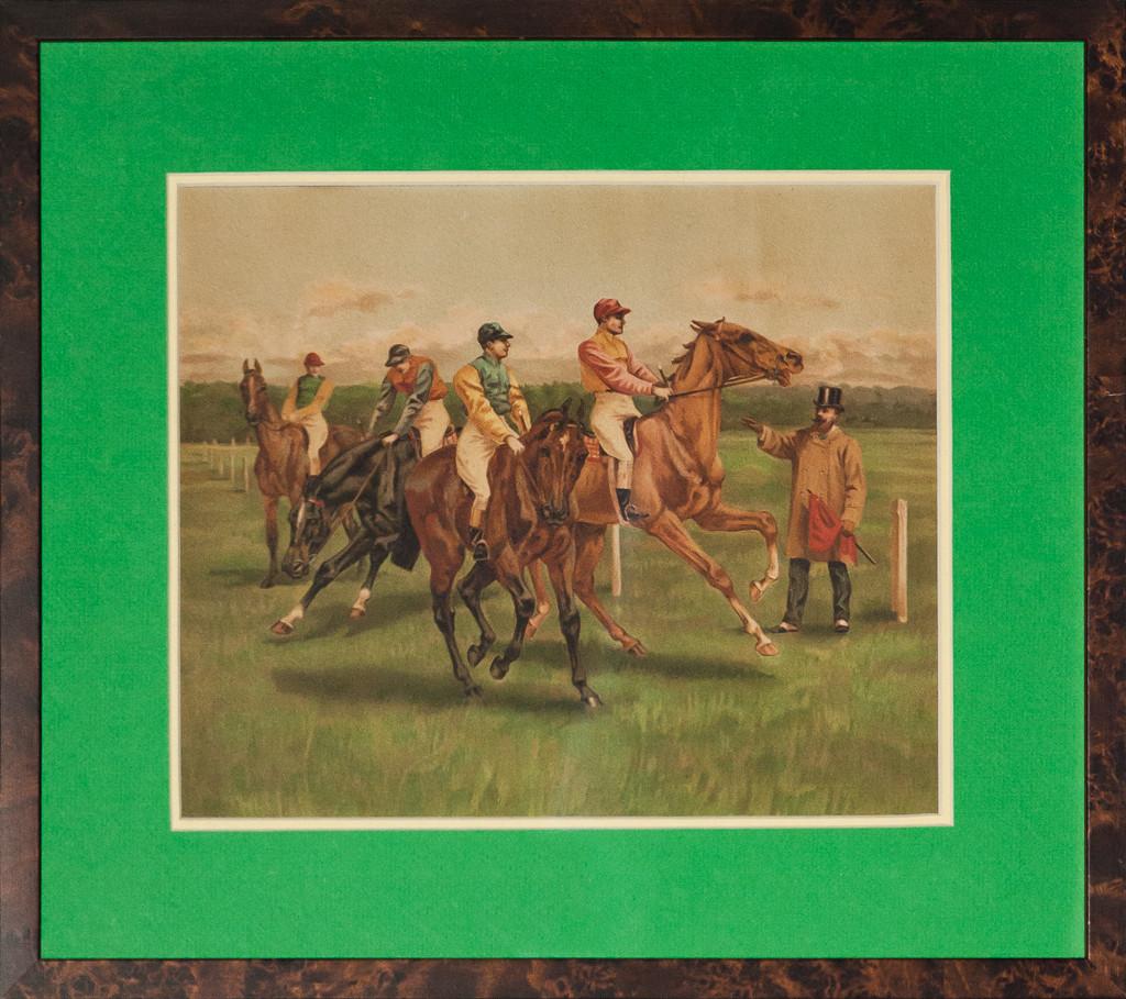 Four Jockeys At The Start - Print by Unknown