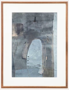 Framed 20th Century Etching - Shapes in Blue Framed 20th Century Etching - Shapes in Blue