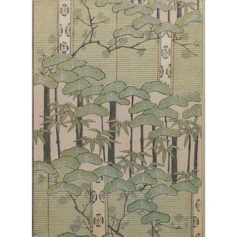 Framed Early 20th Century Japanese Woodblock - Bamboo Grove - Print by Unknown