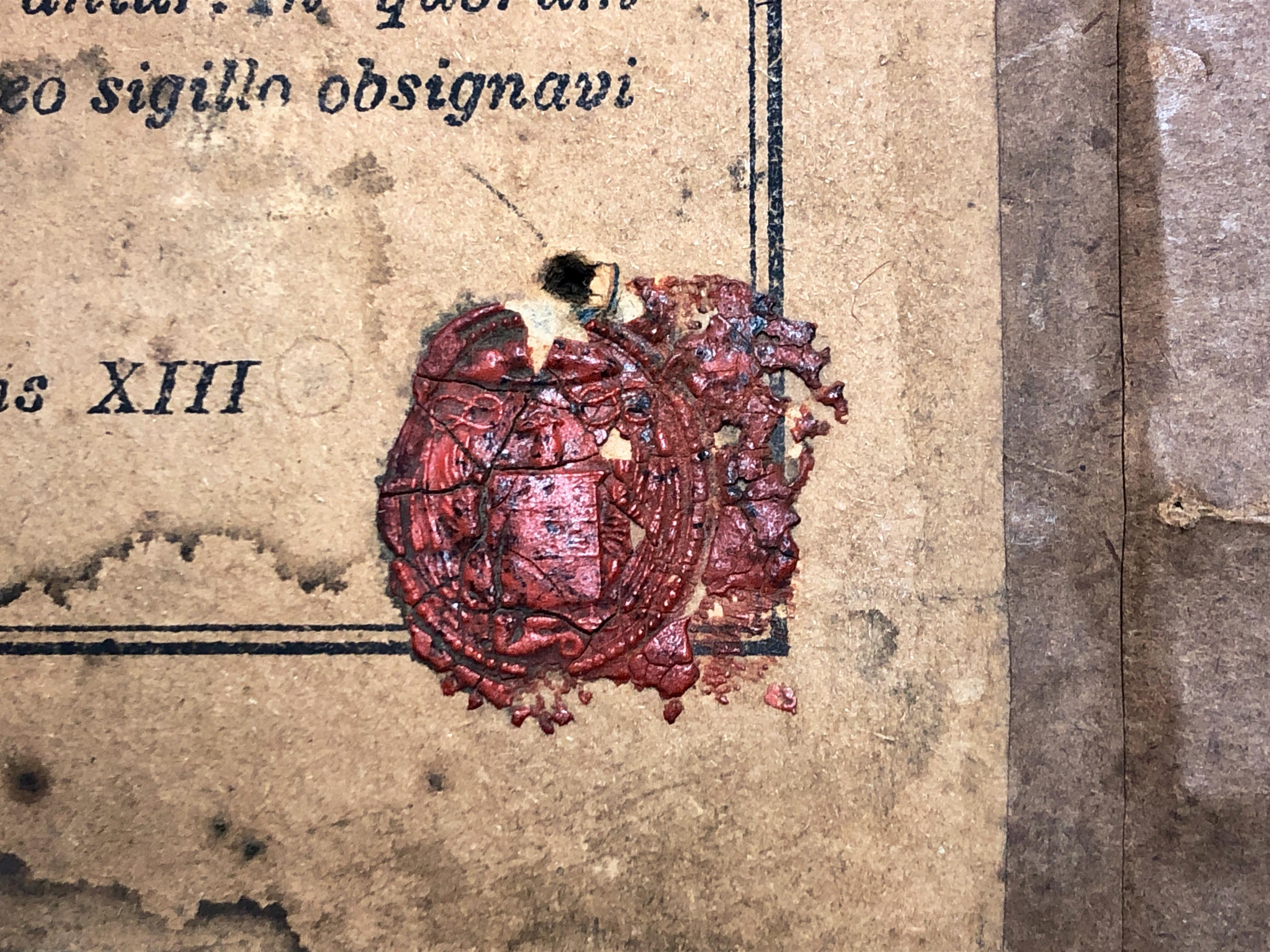 Framed Relic Image Of Veronica's Veil, With Vatican Seal And Stamp, Verso C.1887 For Sale 4