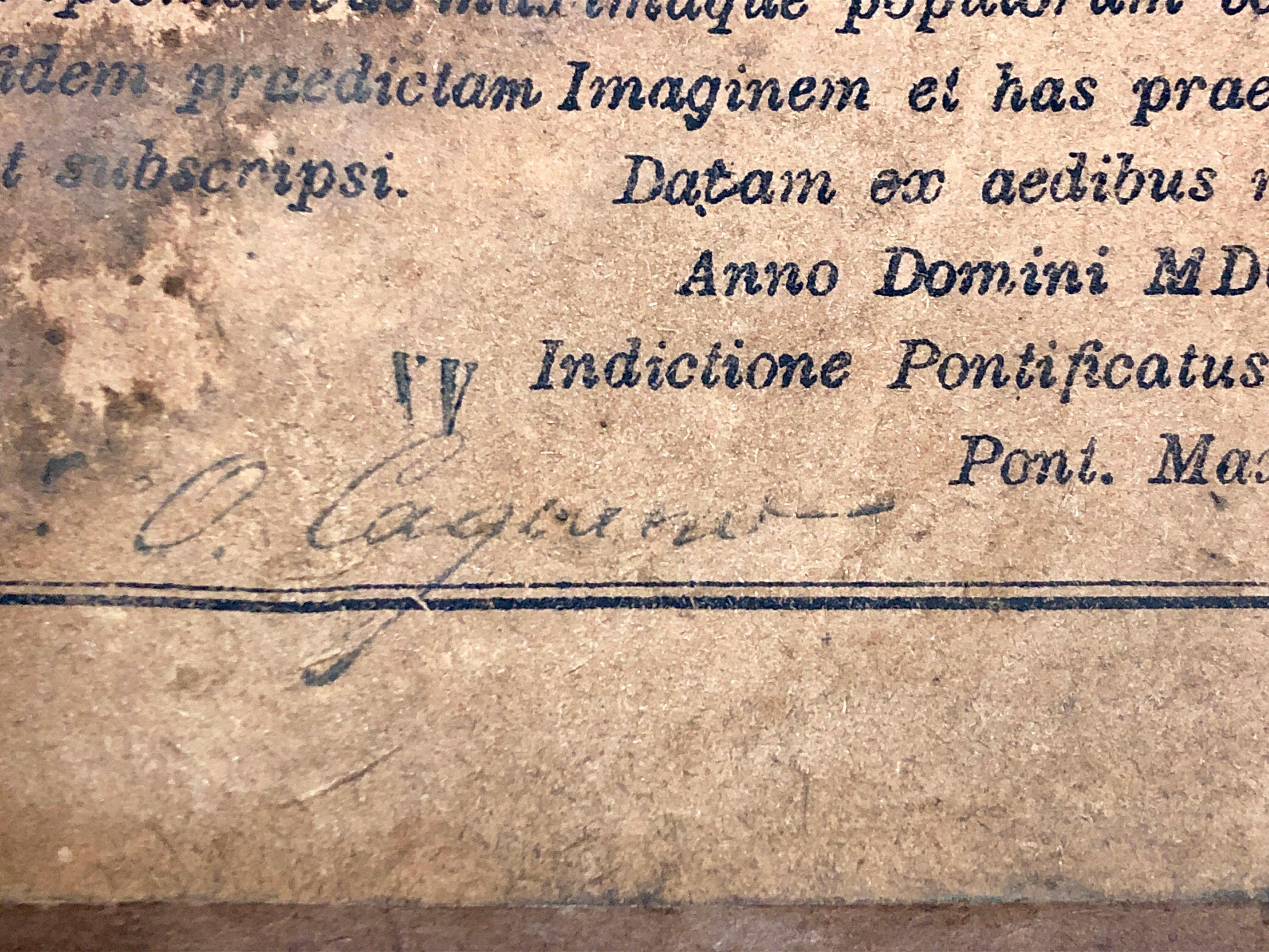 Framed Relic Image Of Veronica's Veil, With Vatican Seal And Stamp, Verso C.1887 For Sale 5