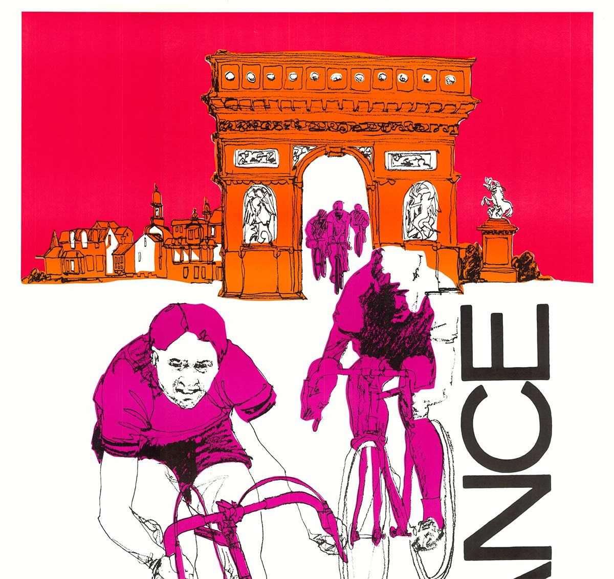 France by Bicycle travel poster - serigraph - Print by Unknown