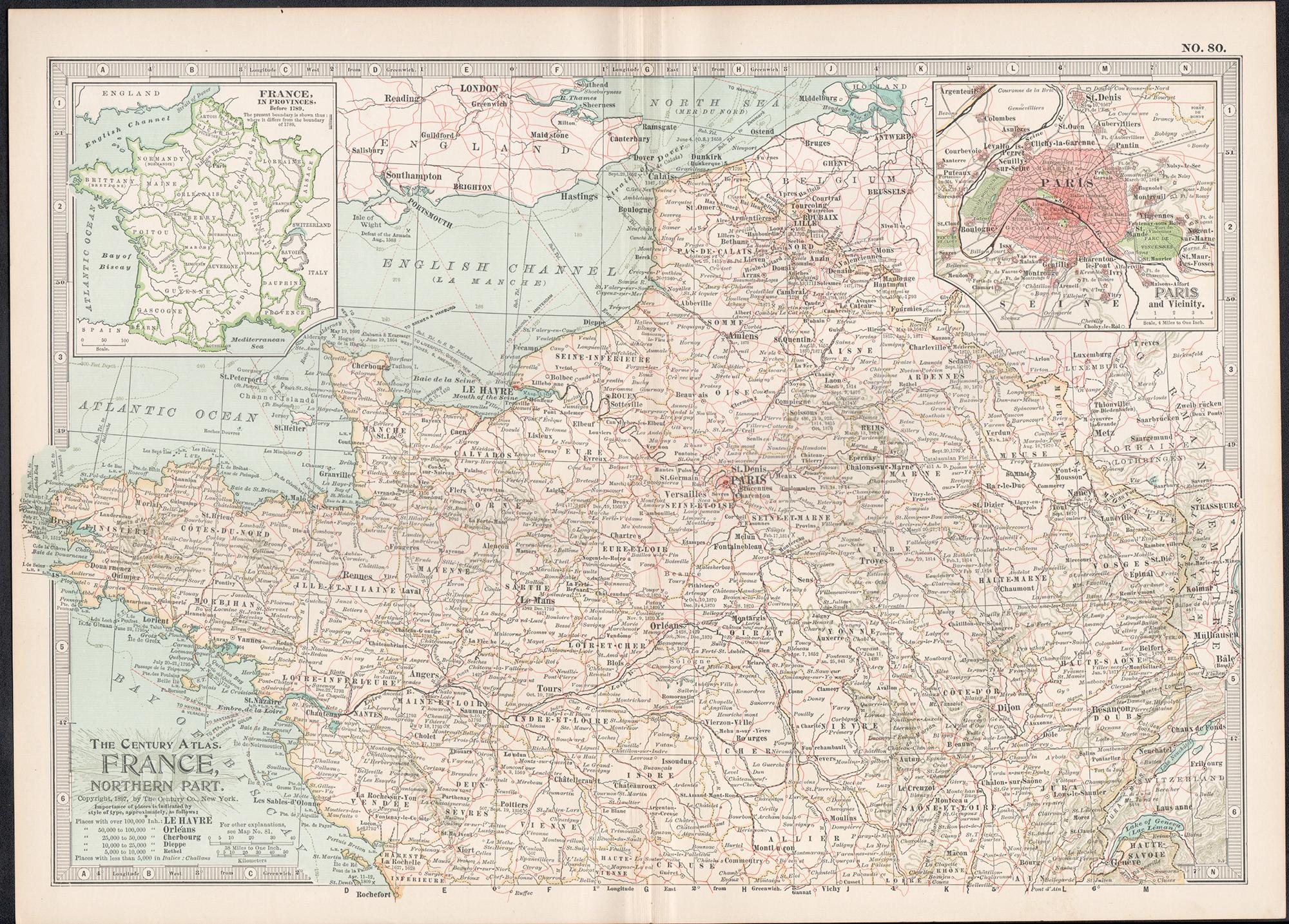 France, Northern Part. Century Atlas antique map - Print by Unknown