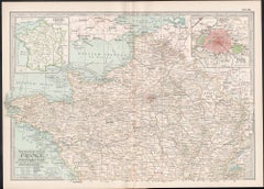 Francia, Parte Norte. Mapa antiguo Century Atlas