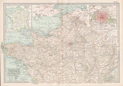 France, Northern Part. Century Atlas antique map