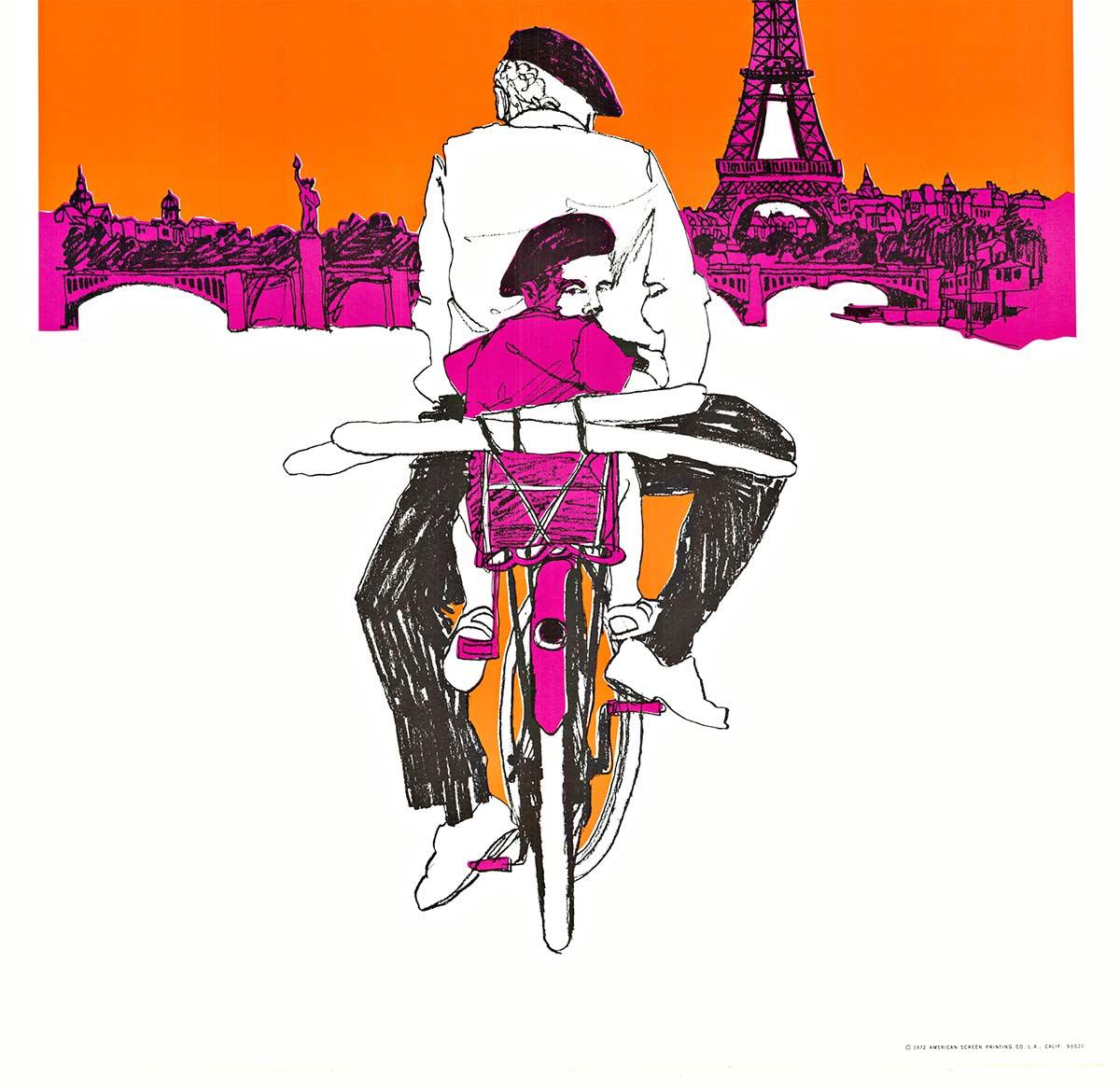 France via Bicycle and French Bread  serigraph - Post-Modern Print by Unknown
