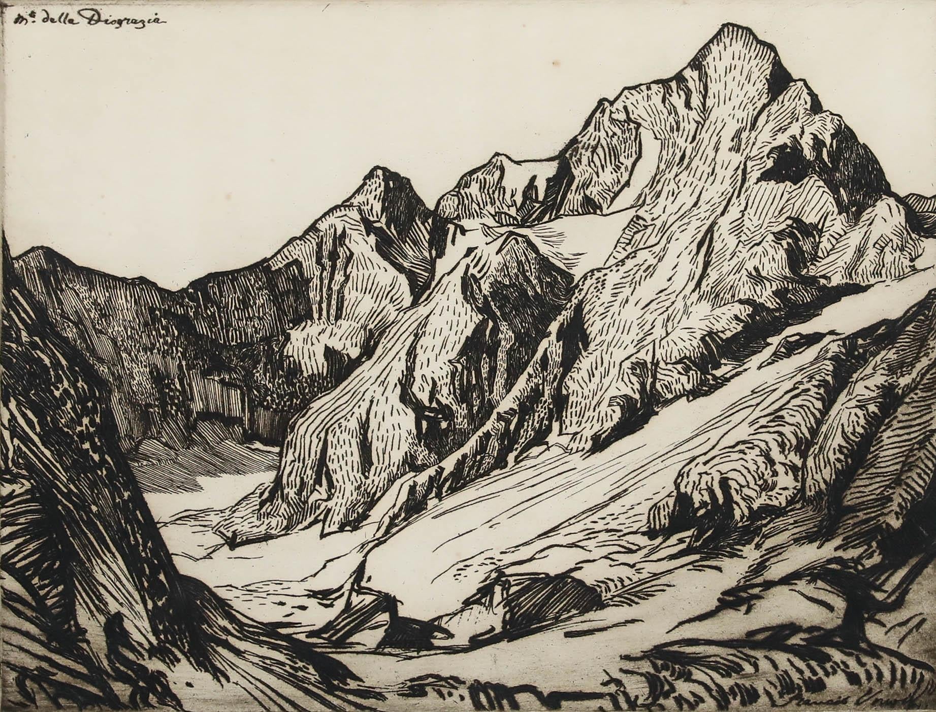 Francis Sydney Unwin (1885-1925) - Etching, Monte Della Disgrazia - Print by Unknown