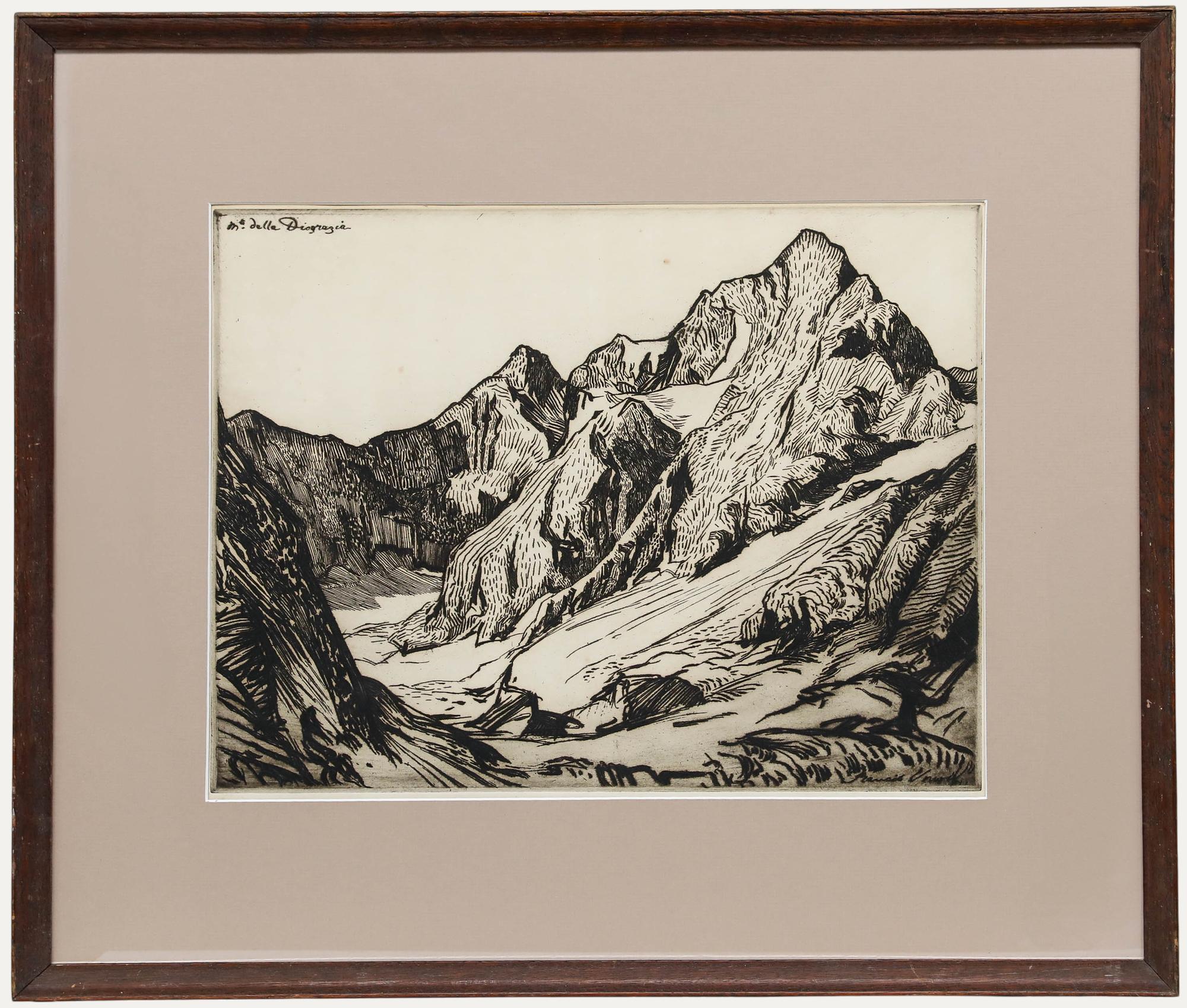 Francis Sydney Unwin (1885-1925) - Radierung, Monte Della Disgrazia