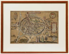 Franz Hogenberg nach Georg Braun  Gravur des 19. Jahrhunderts, Karte von Canterbury