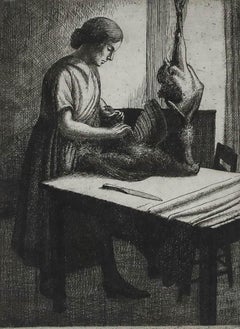 Frederick George Austin (1902-1990) - Framed Etching, Plucking Poultry