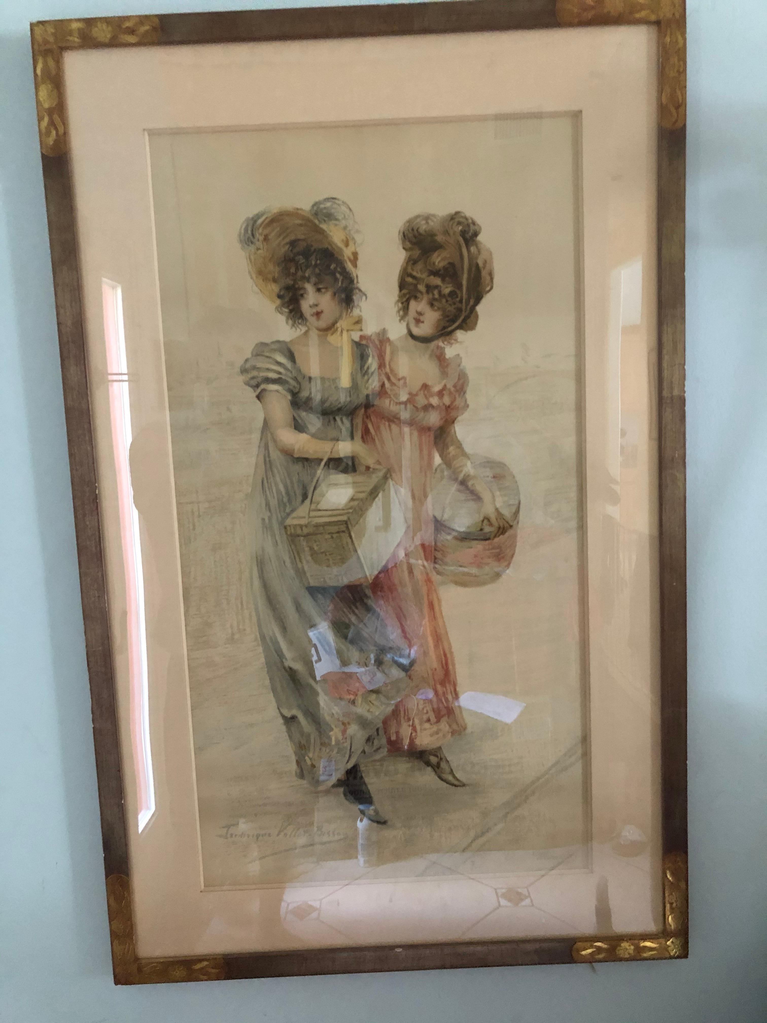 Frederique Vallet Bisson 2 Elegant Ladies - Print by Unknown