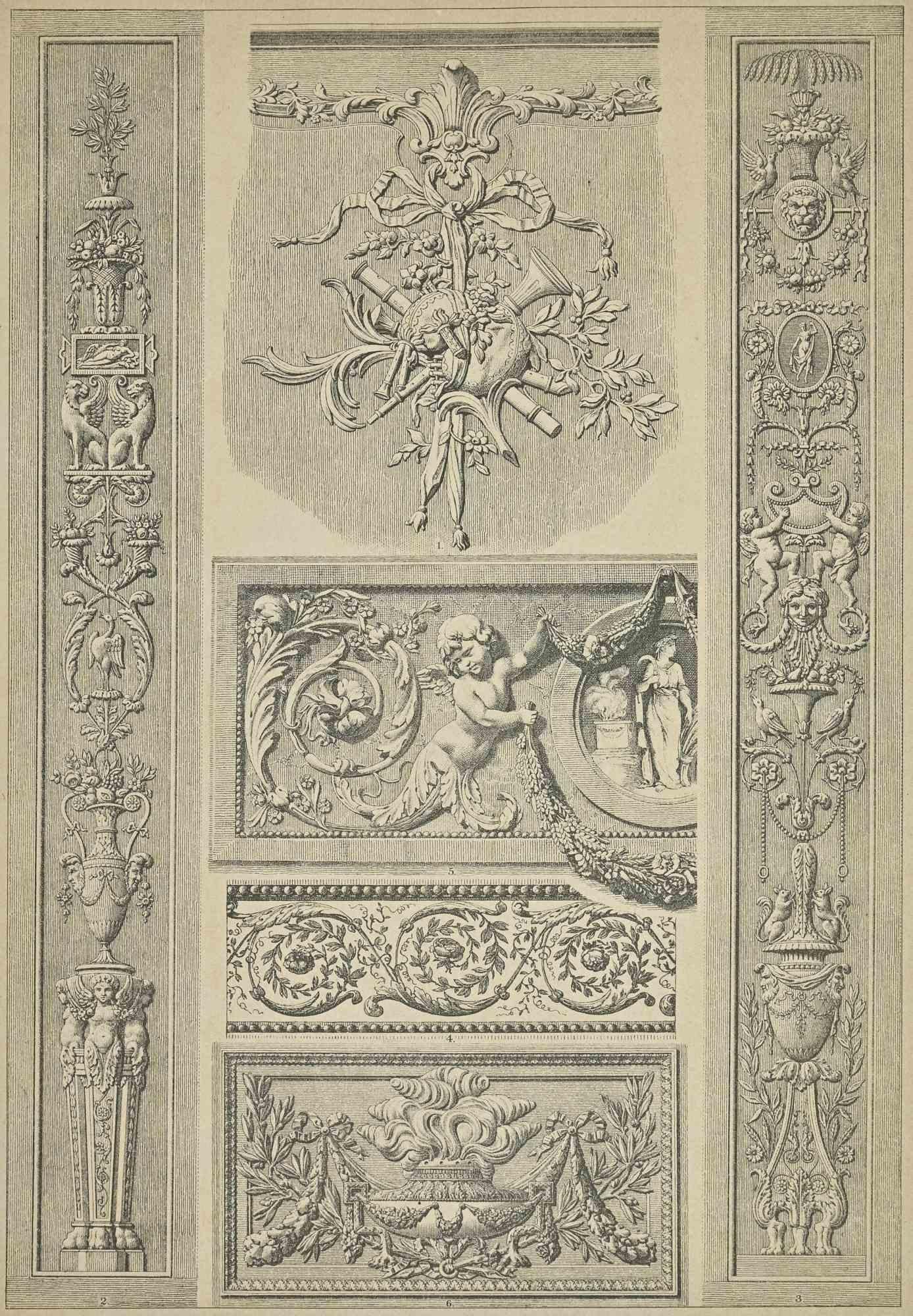 Unknown Figurative Print - French Baroque - Lithograph - 19th Century