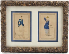 French Colored Fashion Print Les Annees Folles Outfit Framed