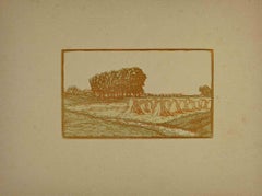 French Countryside - Woodcut - Early 20th Century
