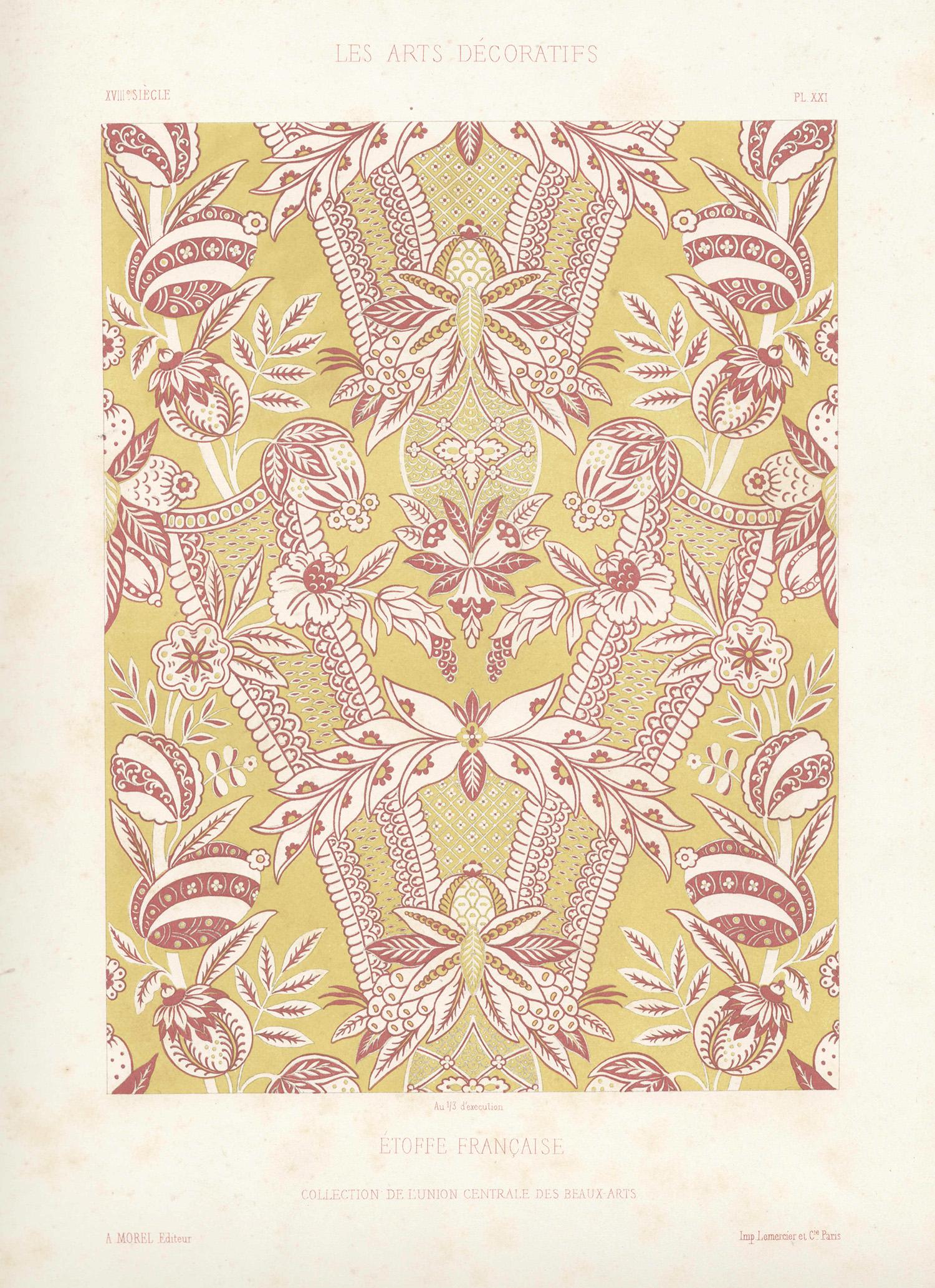 Unknown Print - French Fabric Design - Etoffe Francais, antique French chromolithograph print