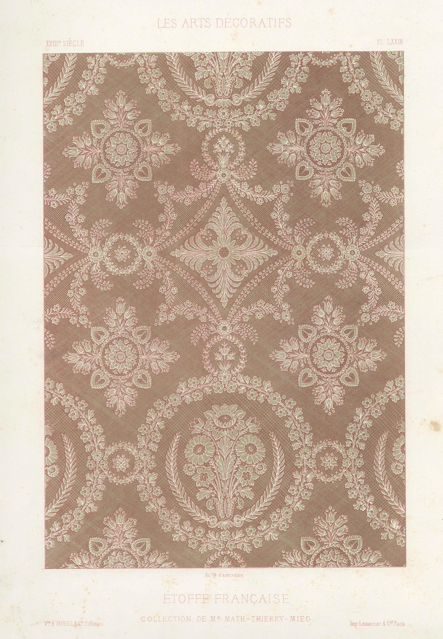 French Fabric Design - Etoffe Francaise, antique French chromolithograph print