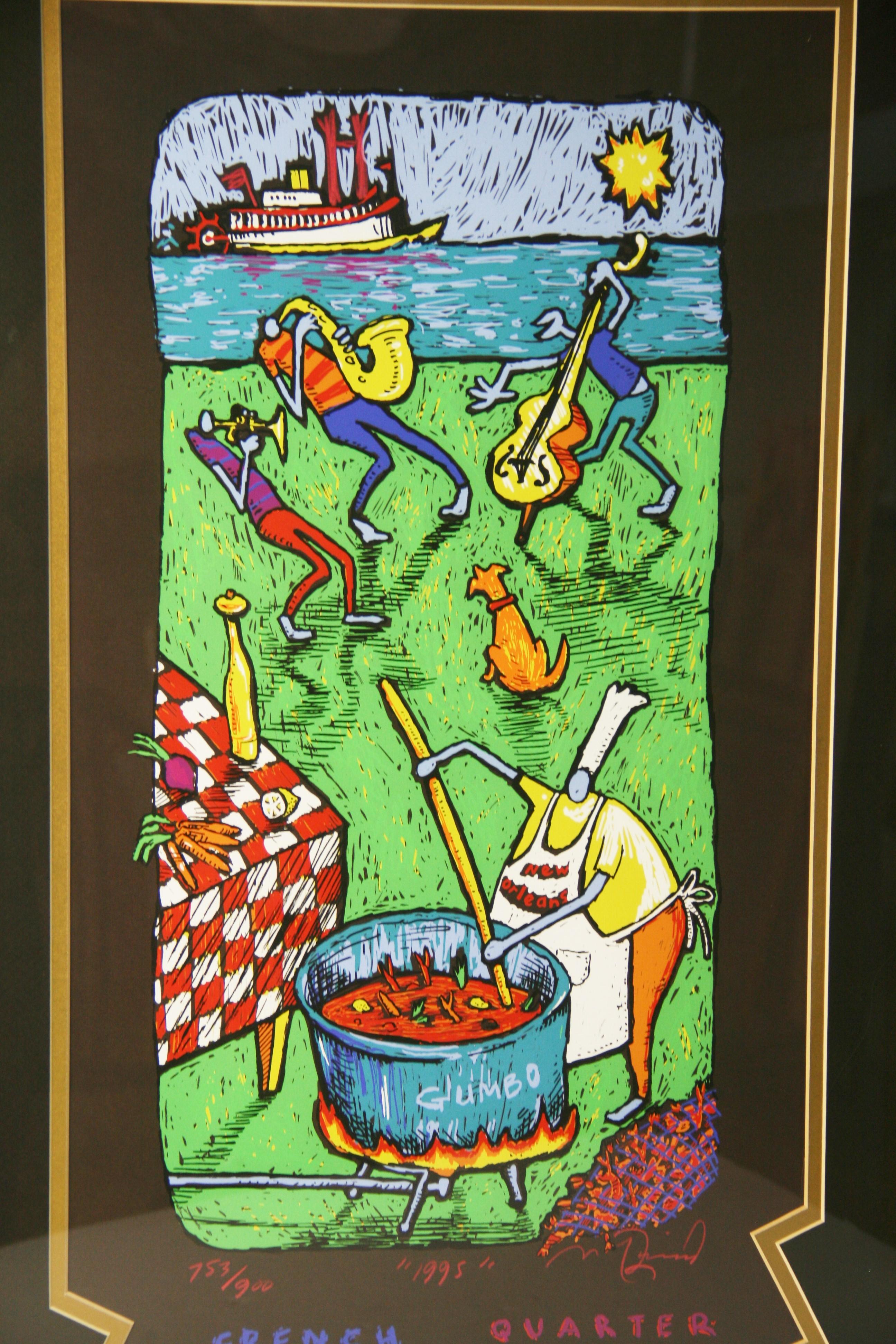 French Quarter New Orleans  Festival 1995 - Gray Figurative Print by Unknown