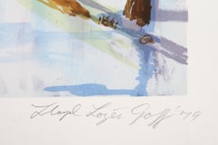 Strada francese, litografia moderna di Lloyd Lozes Goff