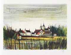 French Village, Modern Lithograph by V. Beffa