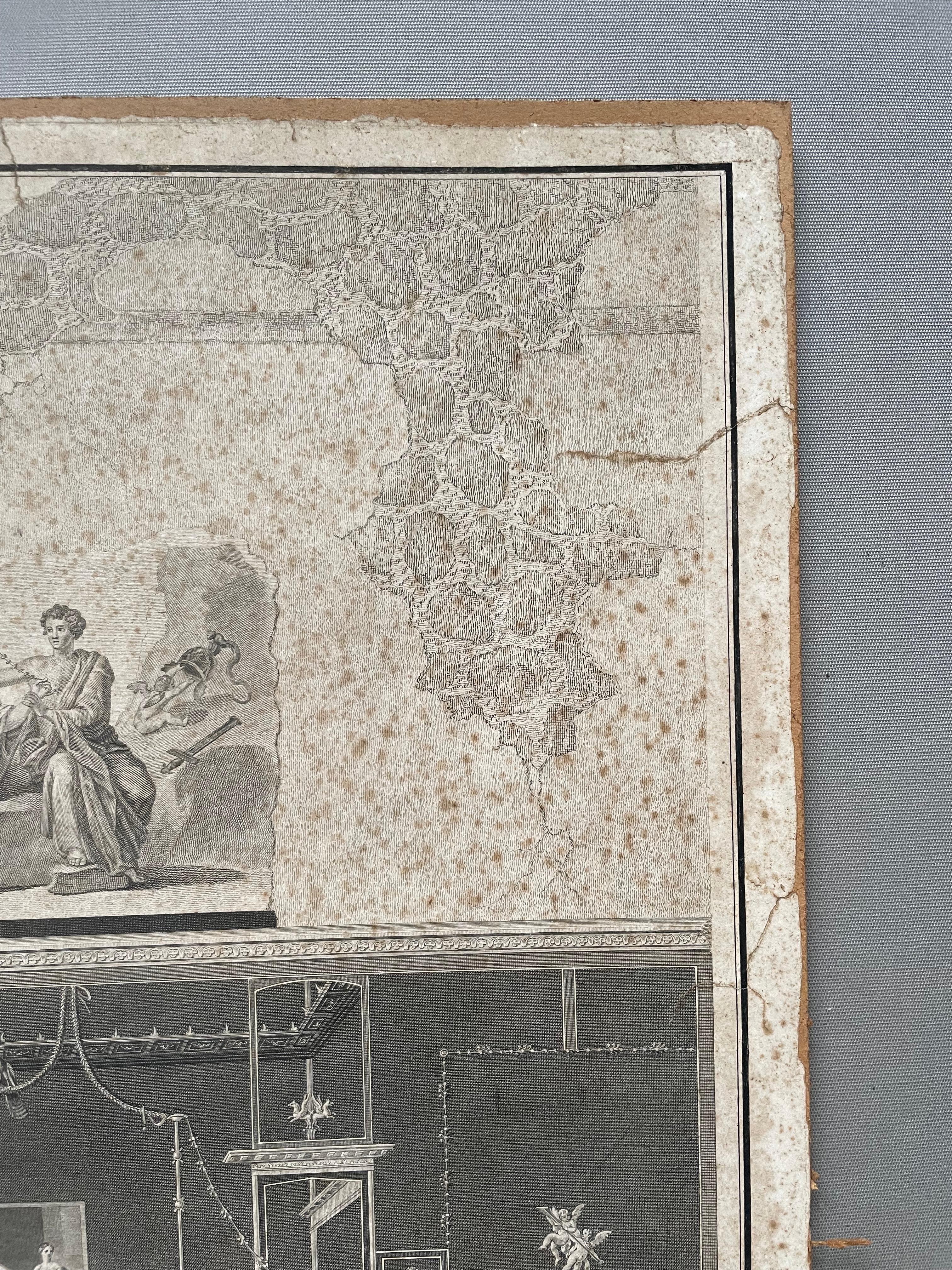 Fresken in einem Haus in Pompei (Grau), Interior Print, von Unknown