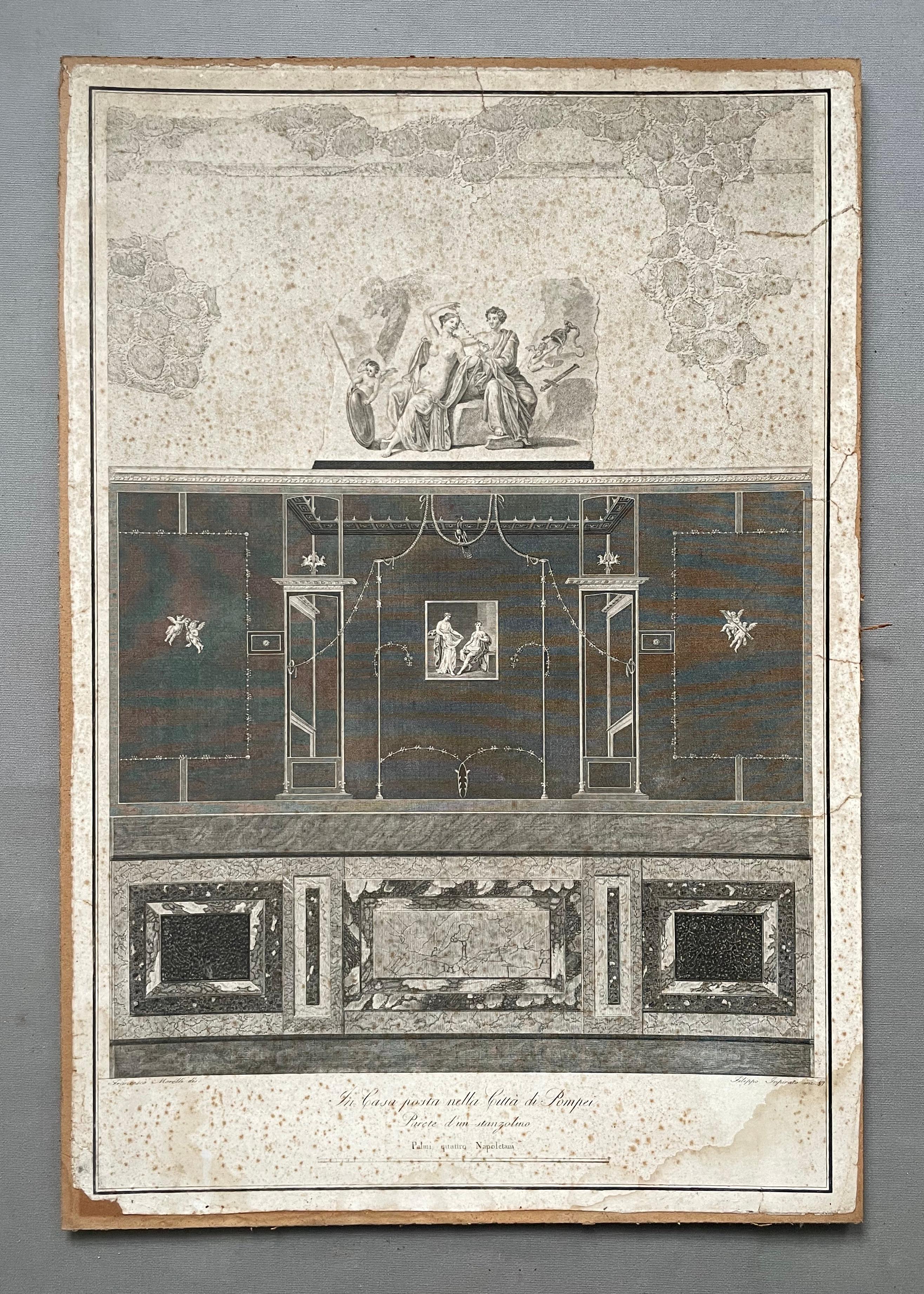 Unknown Interior Print – Fresken in einem Haus in Pompei