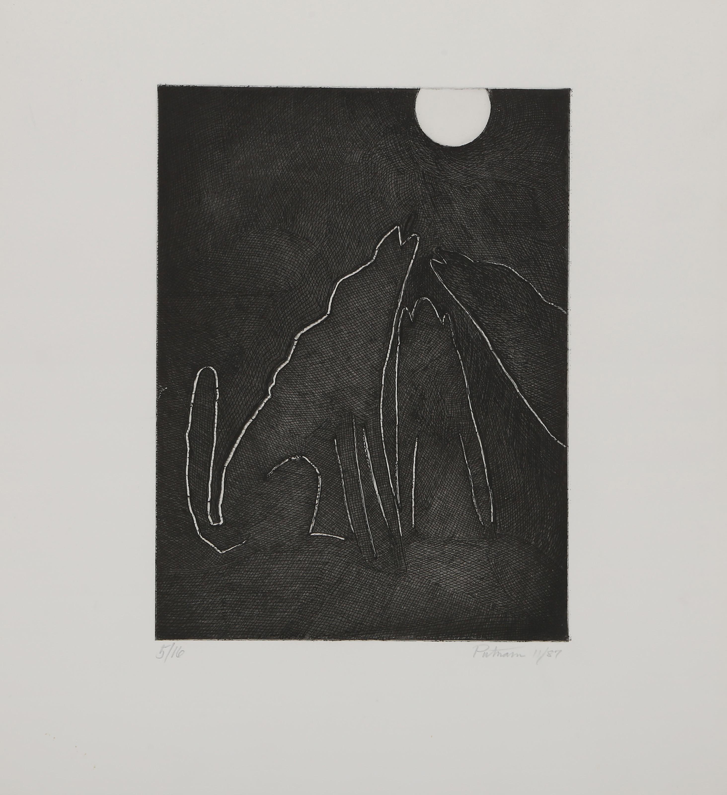 Vollmond, Moderne Radierung von Wallace Putnam im Angebot 1