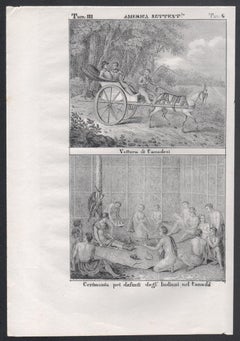 Funeral, Indigenous Peoples, Kanada, Nordamerika, Lithographie aus der Mitte des 19. Jahrhunderts.