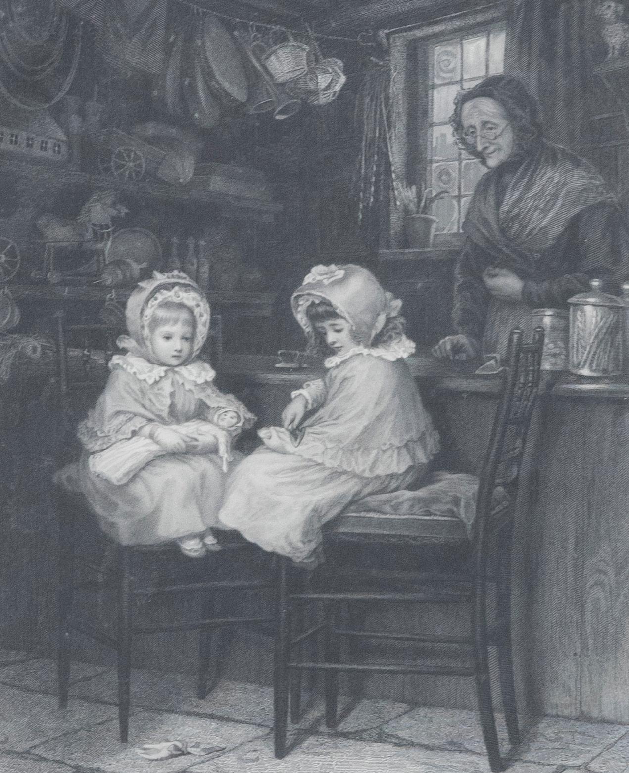 G. Stodart after Helen Allingham - 1880 Engraving, The Young Customers - Print by Unknown
