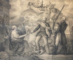 Garibaldi et Washington - Gravure originale - fin du 19ème siècle