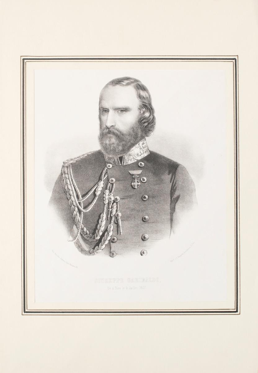 Unknown Figurative Print - Garibaldi - Original Lithograph on Paper - 1880 ca.