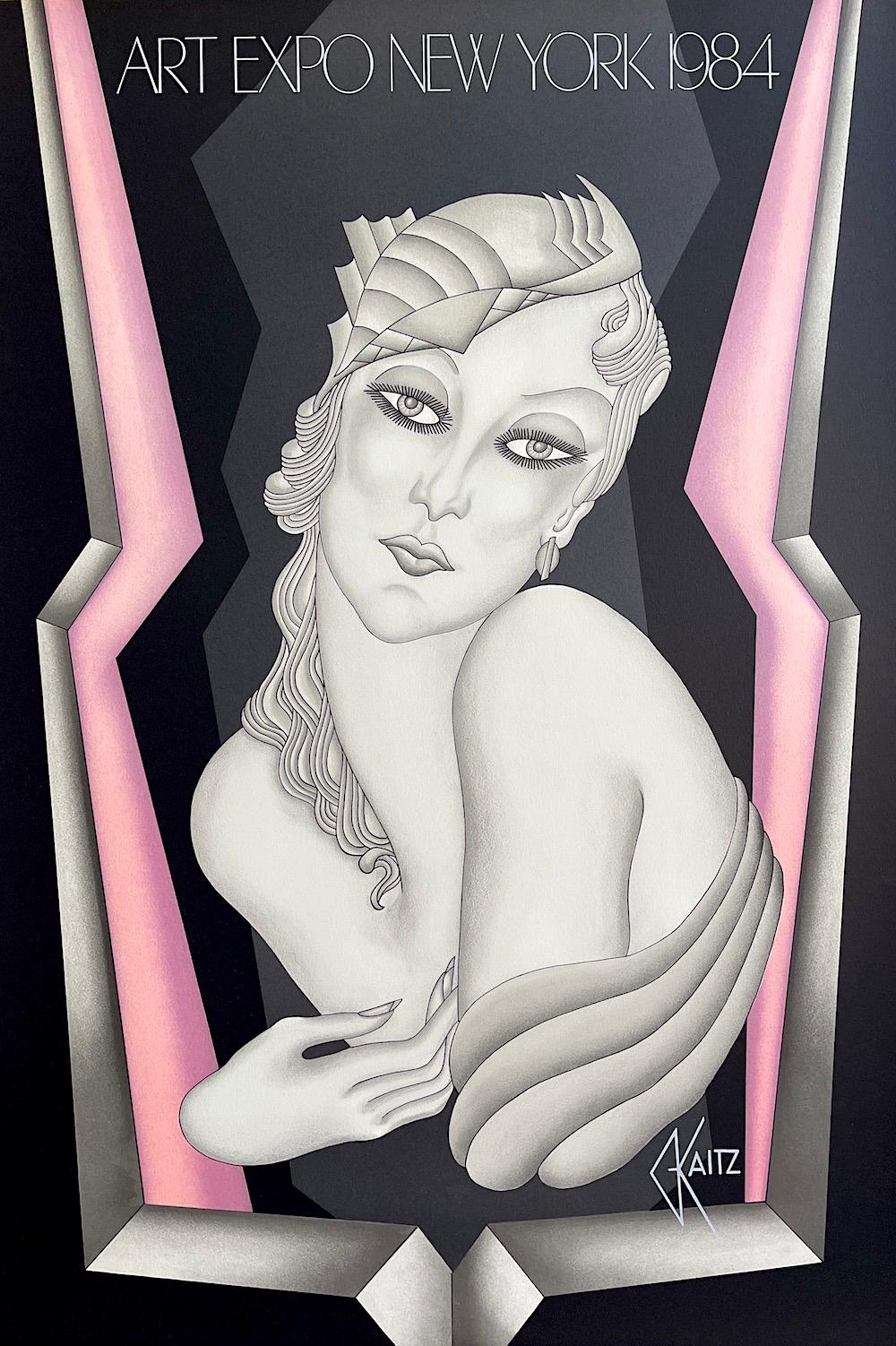 GATSBY GIRL Original Lithograph Poster, Glamour Boudoir Portrait, Art Deco Style