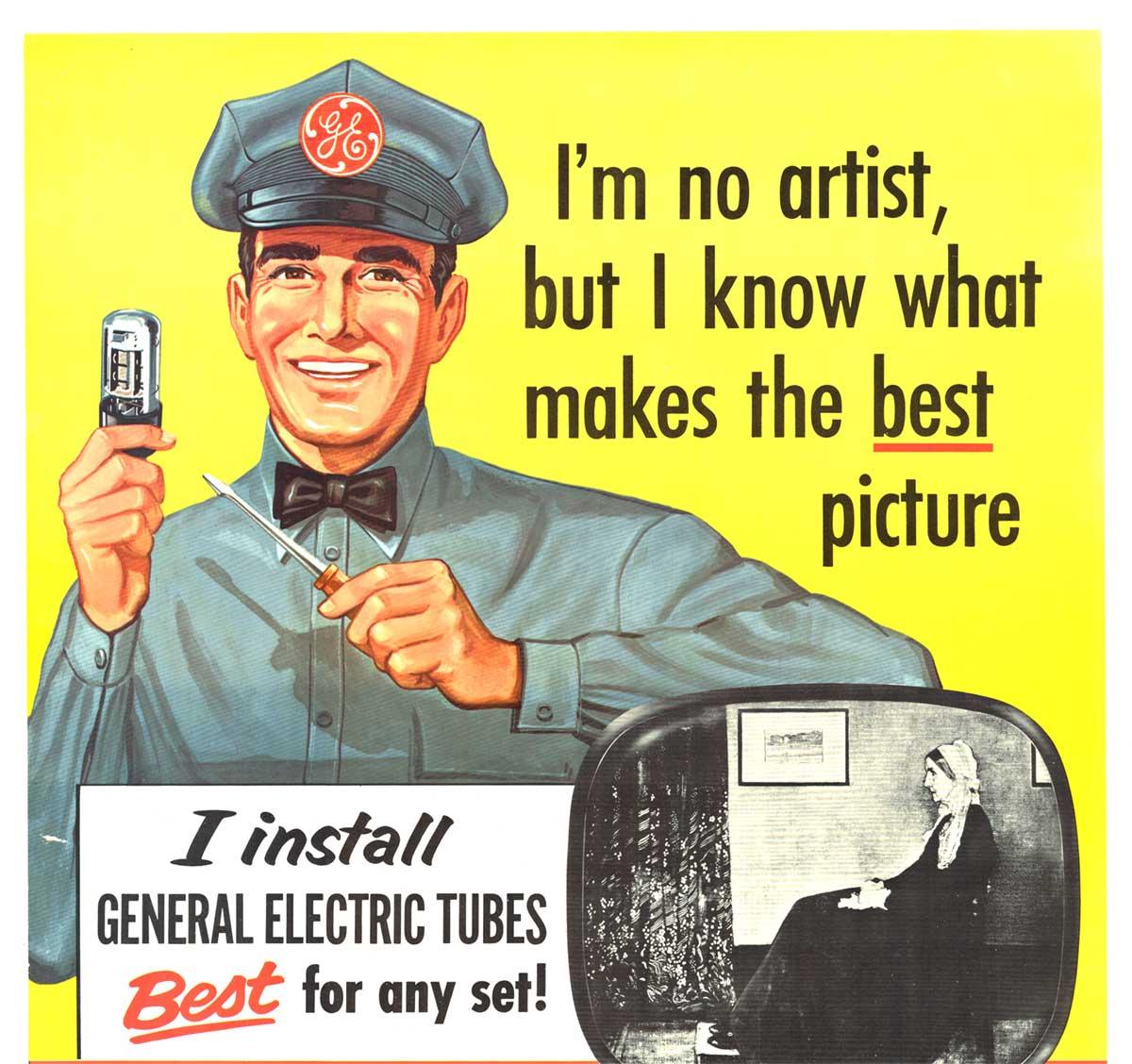 GE Professional TV Service Repairman - Print by Unknown