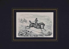 Antique Gentleman Riding a Horse - Lithograph - 19th Century