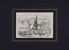 Antique Gentleman Riding a Horse - Lithograph - 19th Century