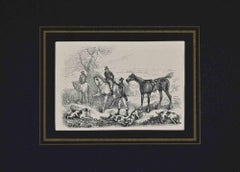 Gentlemen and Hunting Dogs - Lithograph - 19th Century