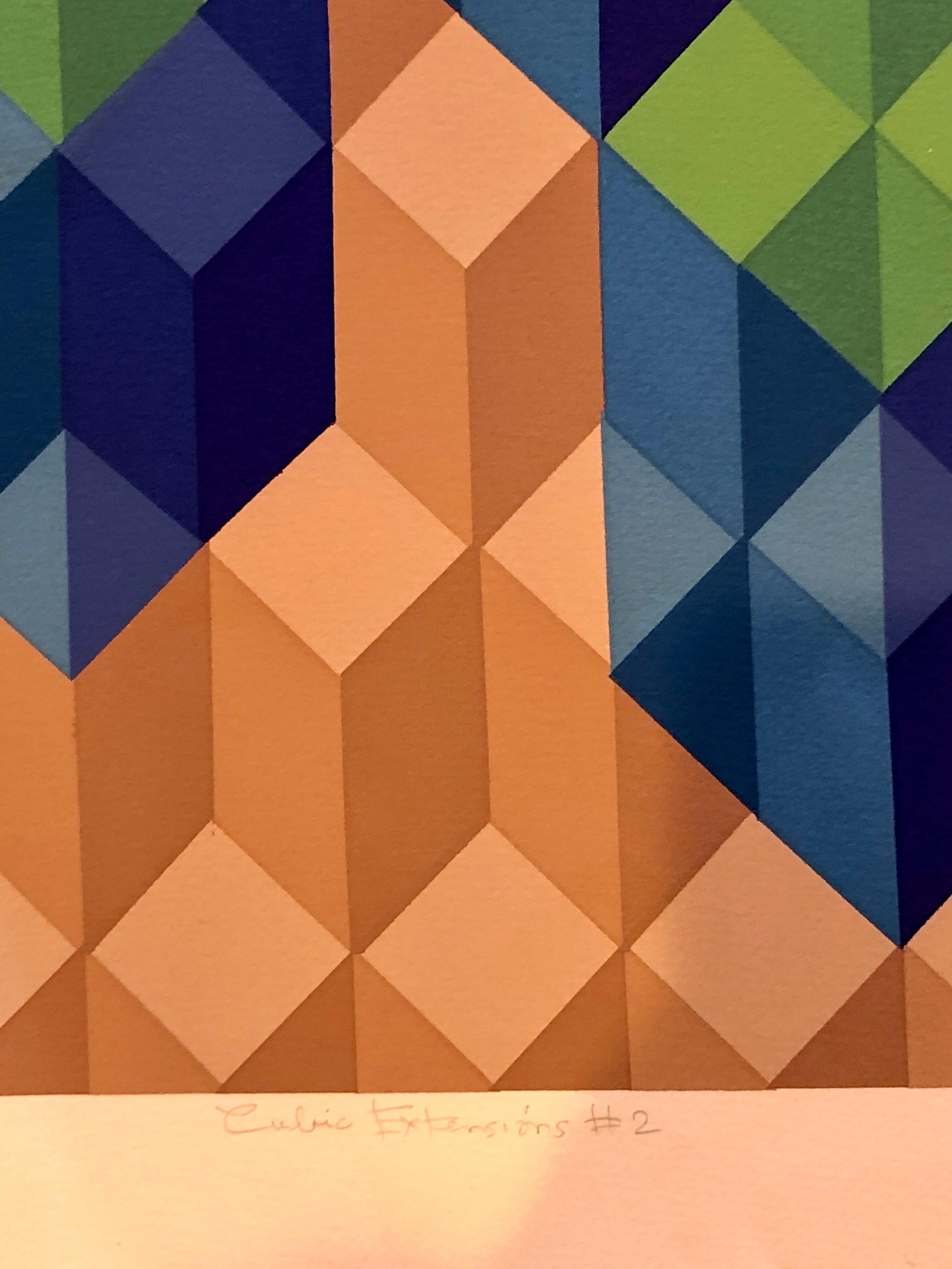 Geometric Post-modern Lithograph Signed Numbered by Chester Solomon - Abstract Geometric Print by Unknown