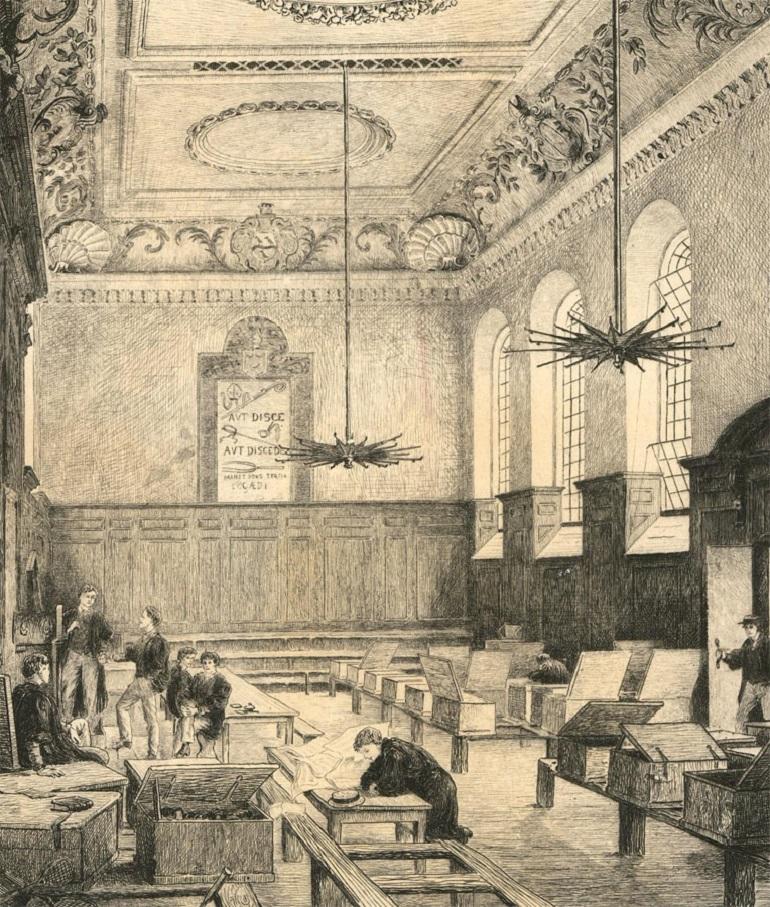 Unknown Interior Print - George Heywood Maunoir Sumner (1853â€“1940) - Signed 1880 Etching, The School