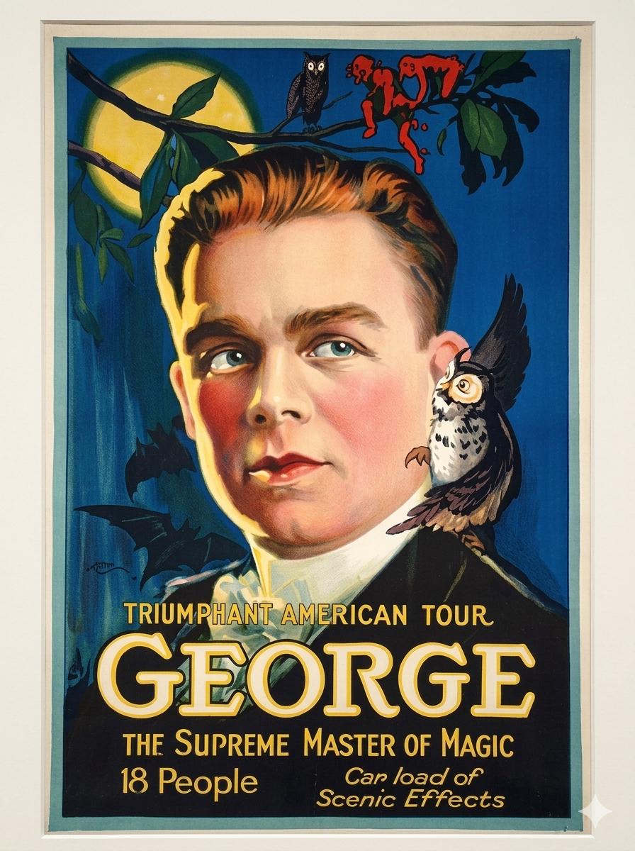 Unknown Print - George - Triumphant American Tour - Great Magic Poster C1940