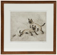 George Vernon Stokes (1873-1954) - Acquaforte, Gatti siamesi e una cavalletta