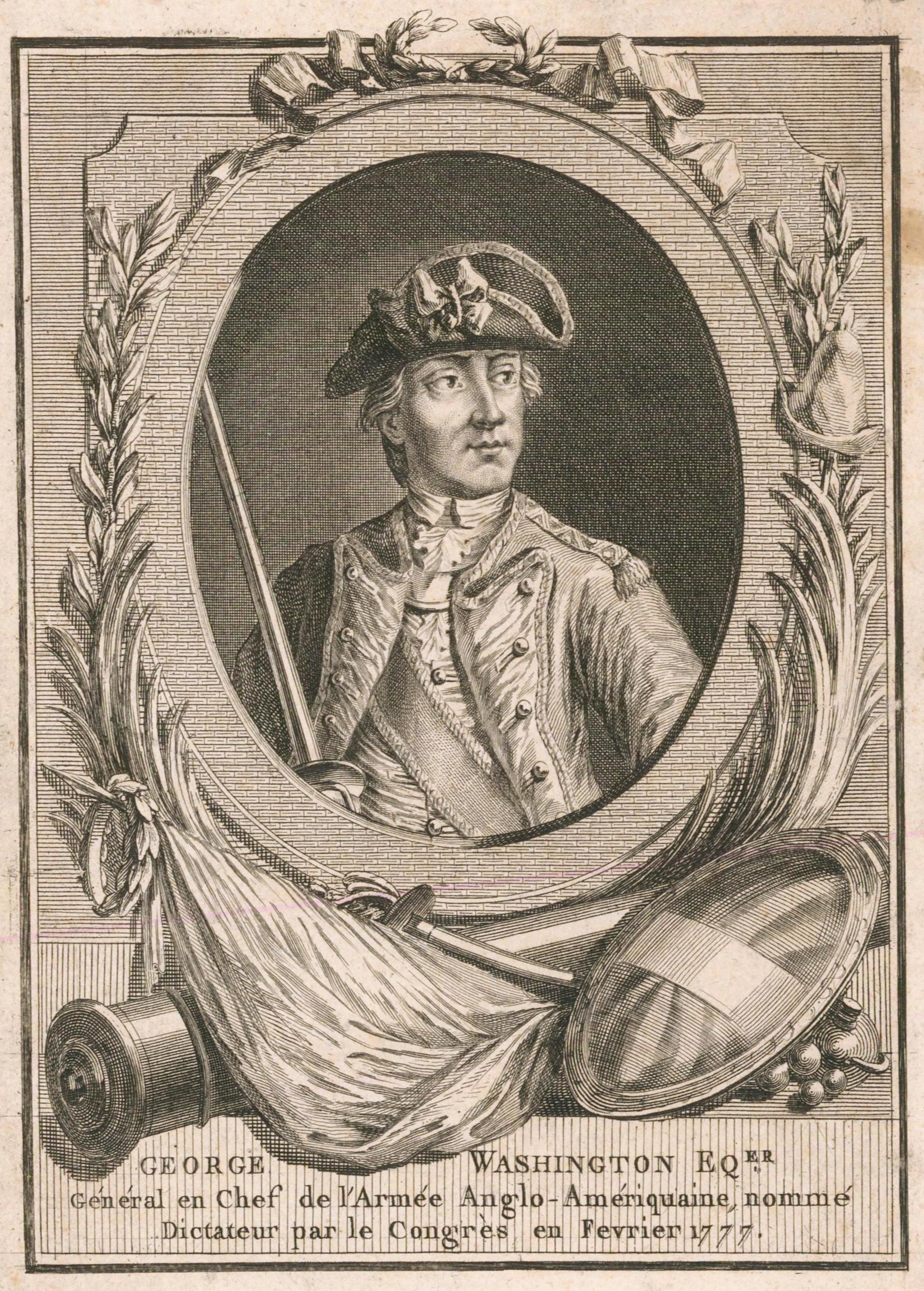 Unknown Portrait Print - George Washington Engraving