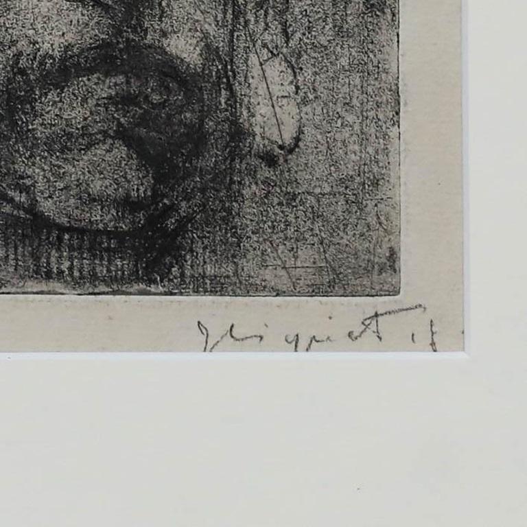 Georges Higuet (1892-1958) - Early 20th Century Mezzotint, Melancholy Girl For Sale 1