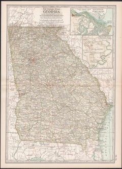 Georgia. Atlante degli Stati Uniti d'America mappa antica d'epoca