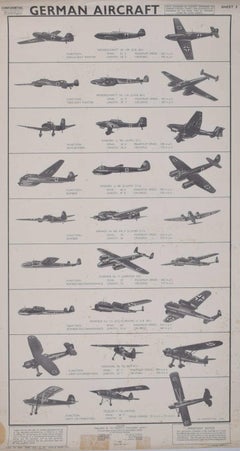 Deutsches Flugzeug, originales Vintage-Poster aus dem Zweiten Weltkrieg