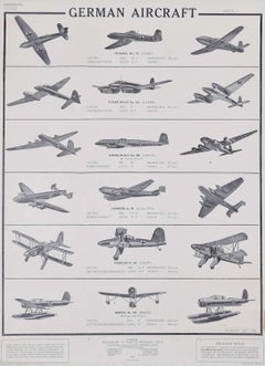 Aerei tedeschi, poster originale d'epoca della Seconda Guerra Mondiale