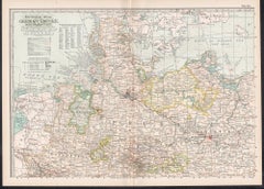 Impero tedesco, parte settentrionale. Atlante del secolo antica mappa d'epoca
