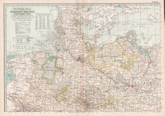 German Empire, Northern Part. Century Atlas antique vintage map