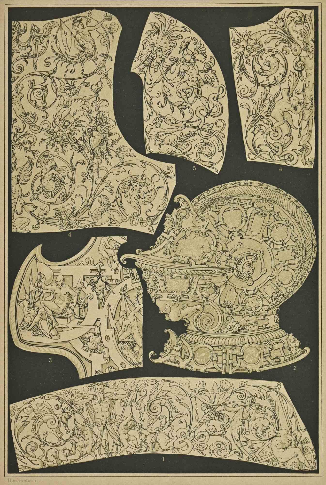 Unknown Figurative Print - German Renaissance - Lithograph - 19th Century