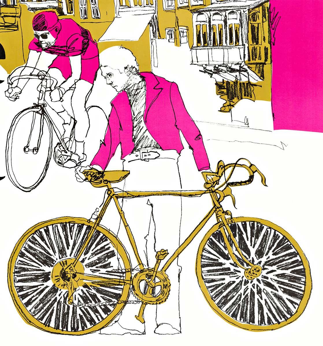 Viajes a Alemania  por Bicicleta - serigrafía - cartel bicicleta - Print Posmoderno de Unknown